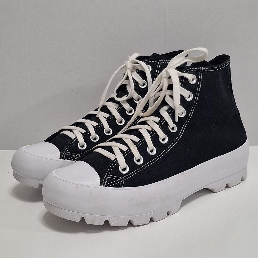 Converse All Star Lugged Platform Sneaker Black/White Women's Size 10
